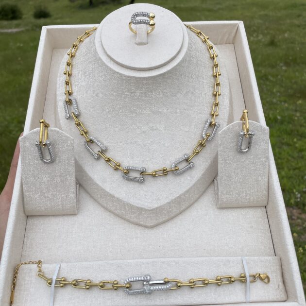 Parure Tiffany 4 pièces en acier inoxydable 💎✨