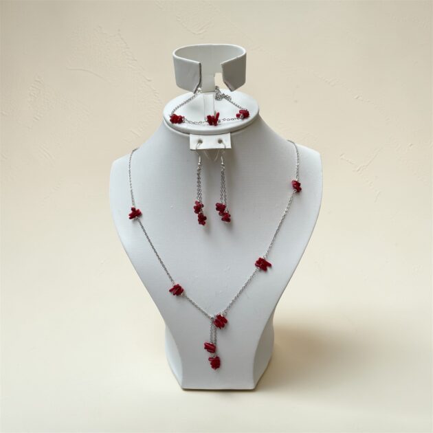Parure 3 pièces effet corail 🧡✨